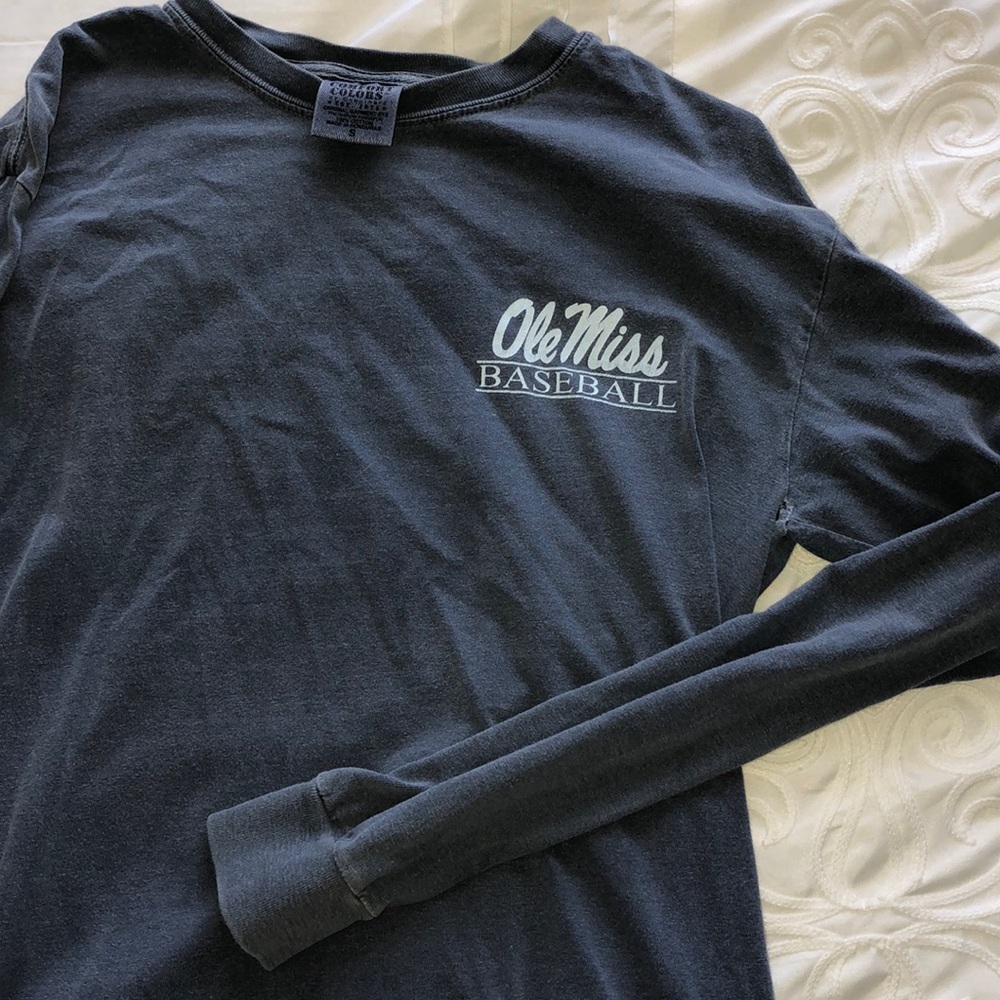 ole miss baseball long sleeve tee